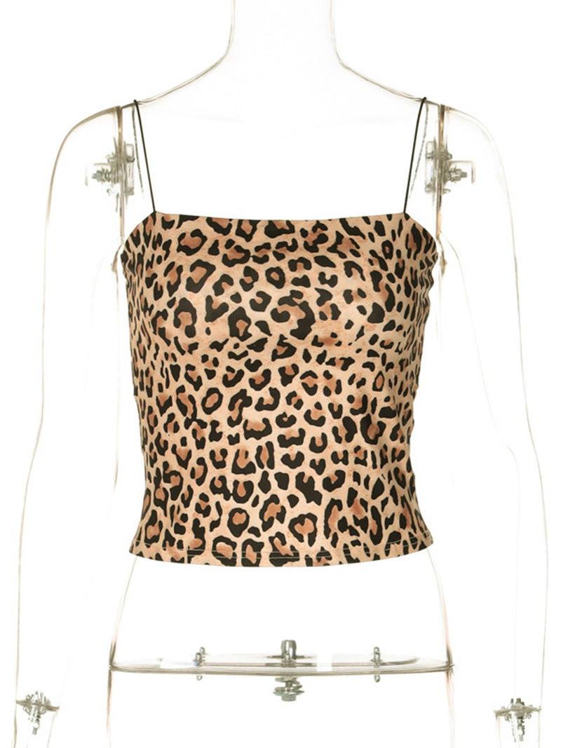 Leopard Print Crop Cami Top