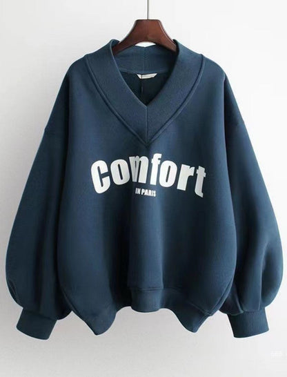 V-Neck Comfort Print Pullover