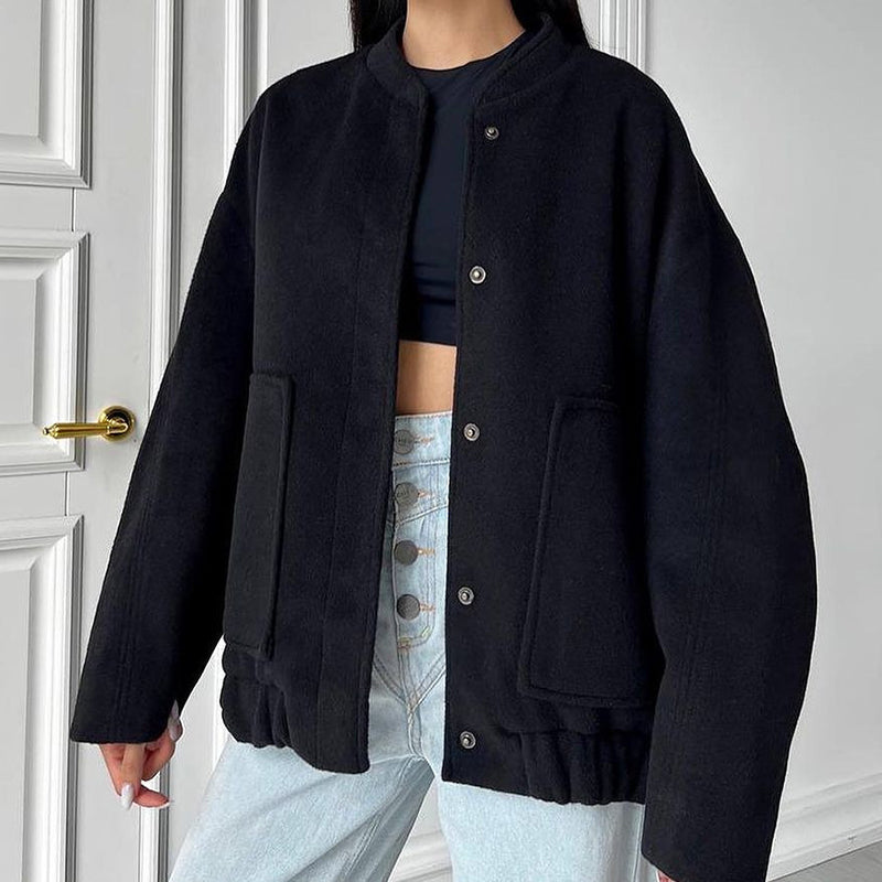 Oversized Zip-Up Bomber Jacket