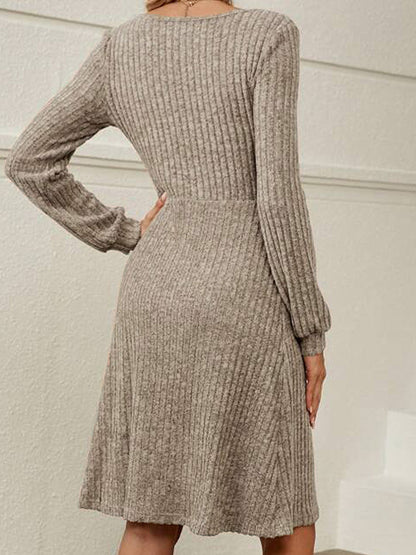 Ribbed Smocked Midi Dress