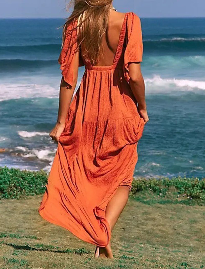 Loose-Fit Tiered Maxi Dress