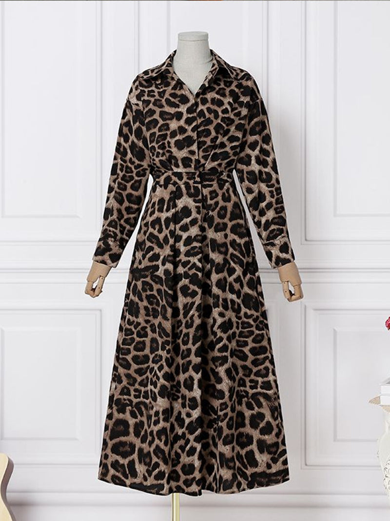 Graphic Long-Sleeve Maxi Dress