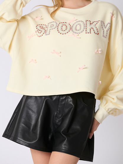 Spooky Bat Graphic Cropped Top