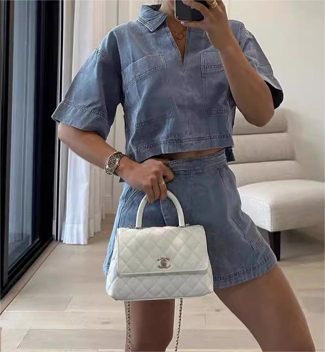 Denim Shirt and Skort Set