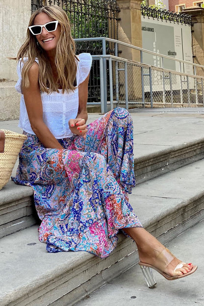 Paisley Print Maxi Skirt