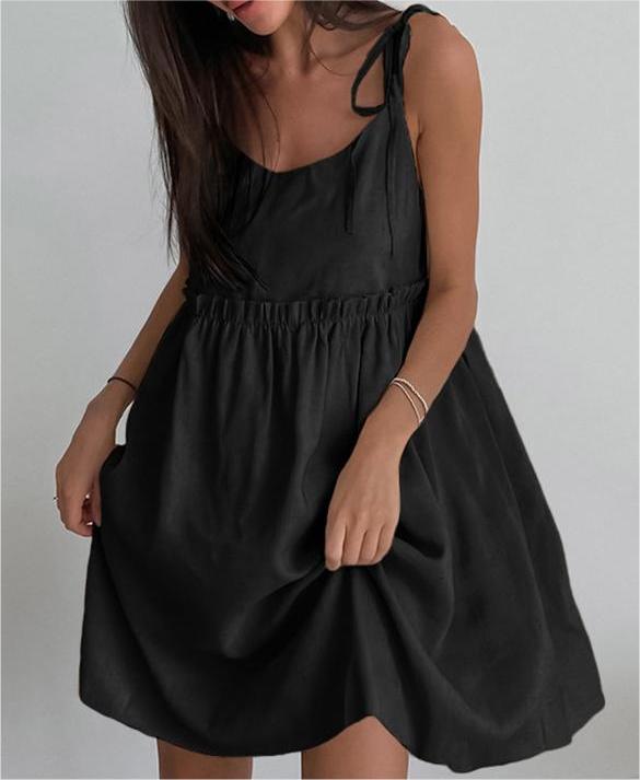 Tie-Shoulder Midi Dress