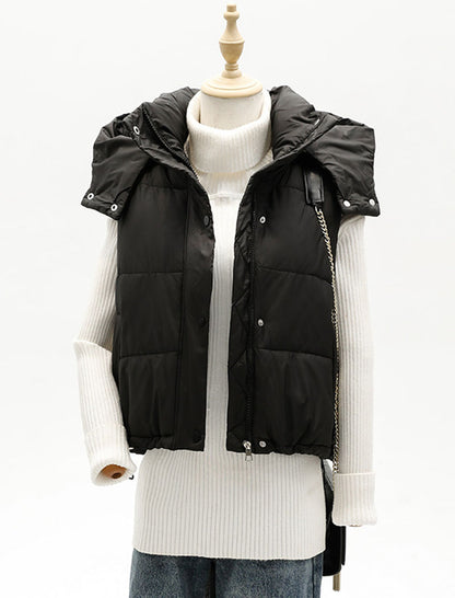 Hooded Quilted Puffer Vest