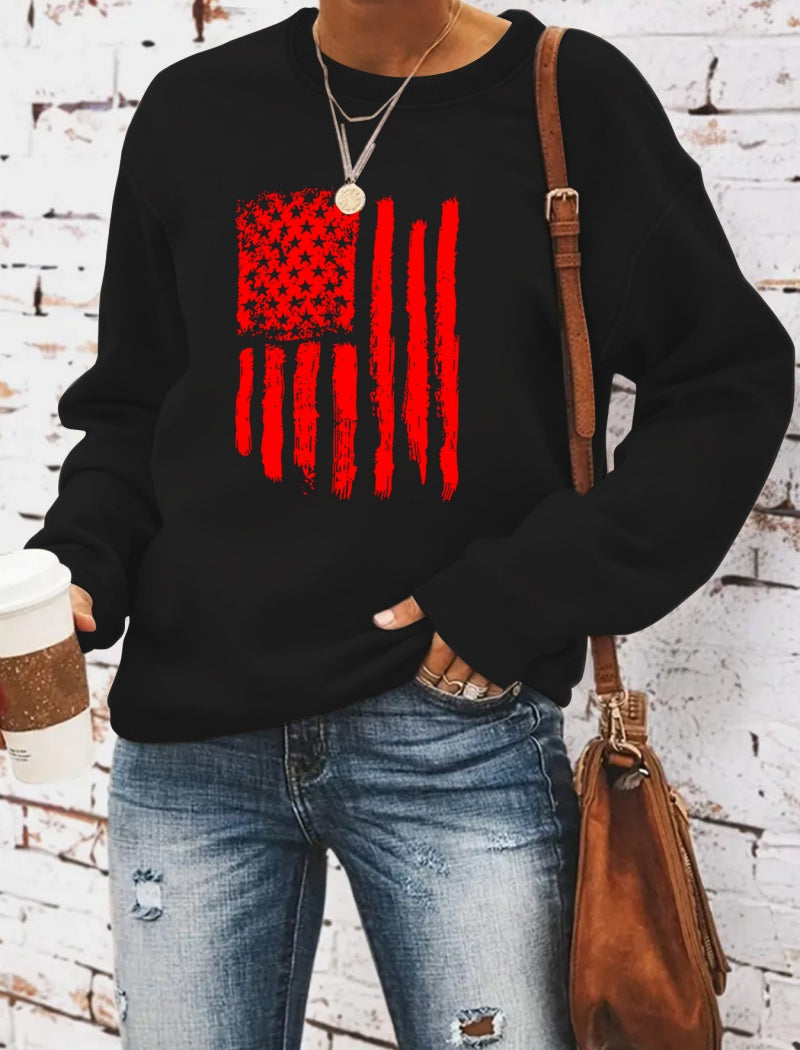 Distressed American Flag Graphic Top