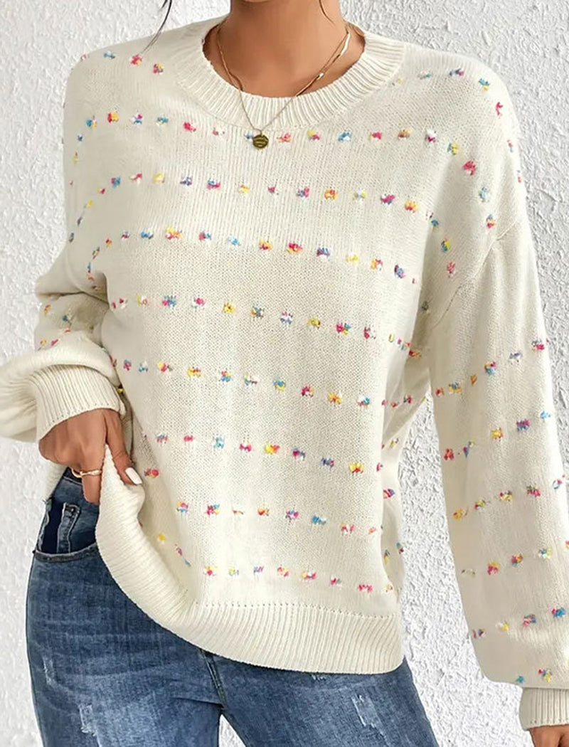 Colorful Dot Knit Sweater