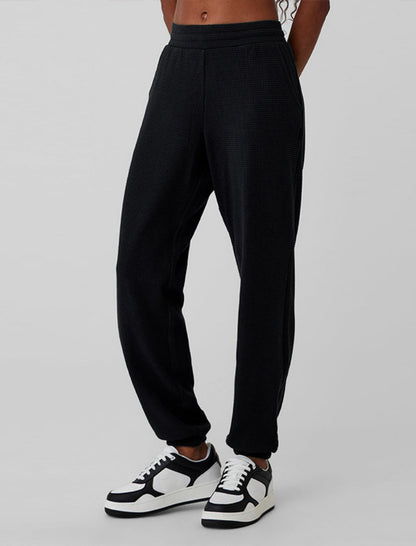 High-Waisted Ribbed Jogger Pants