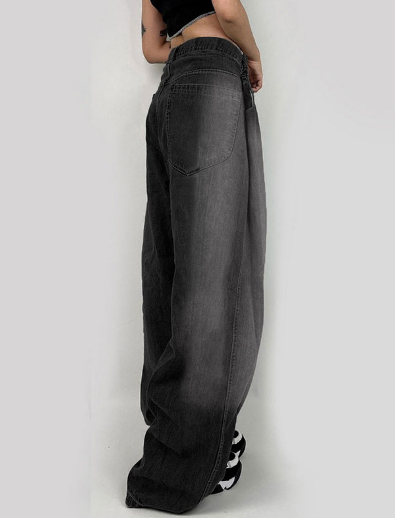 Washed Tie-Dye Wide-Leg Pants