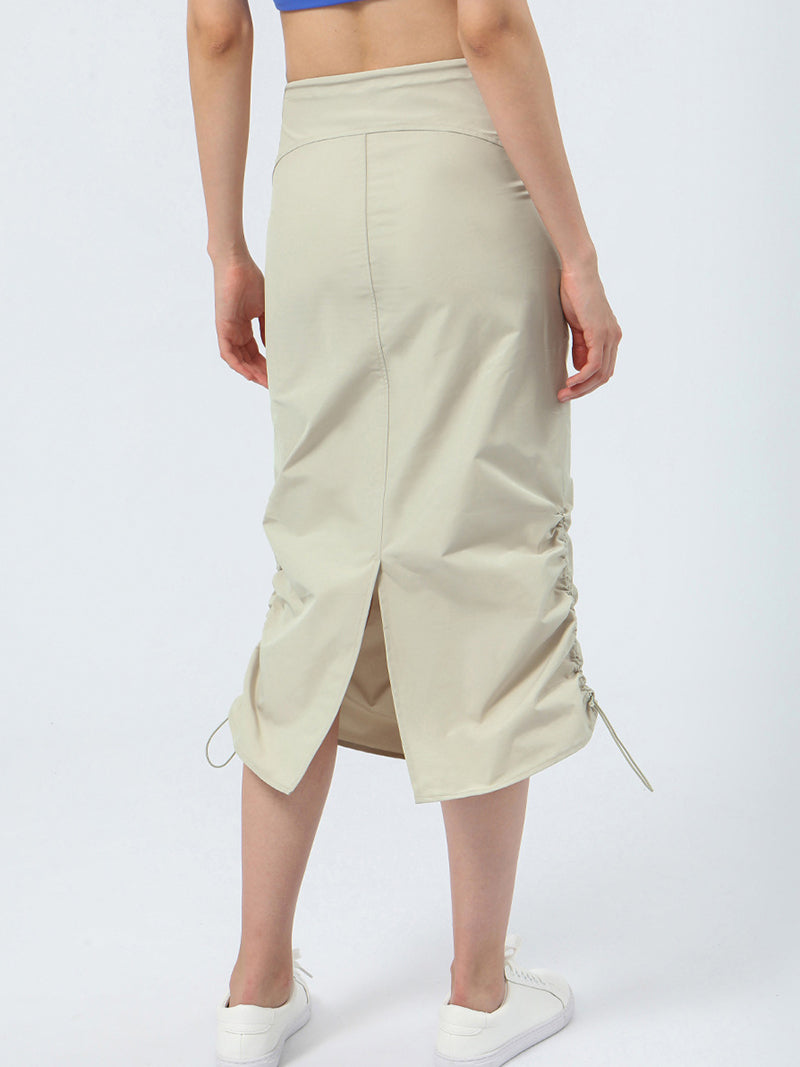 Drawstring Midi Skirt