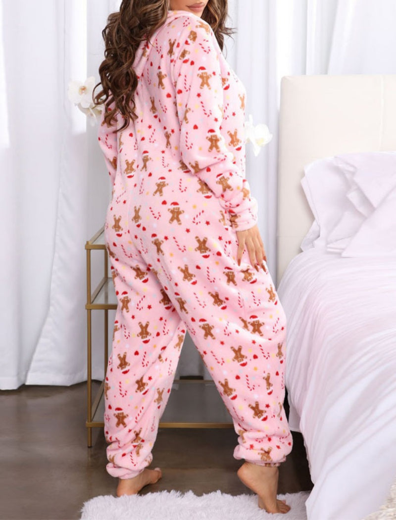 Festive Patterned Hooded Onesie