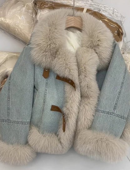 Fur Collar Denim Jacket