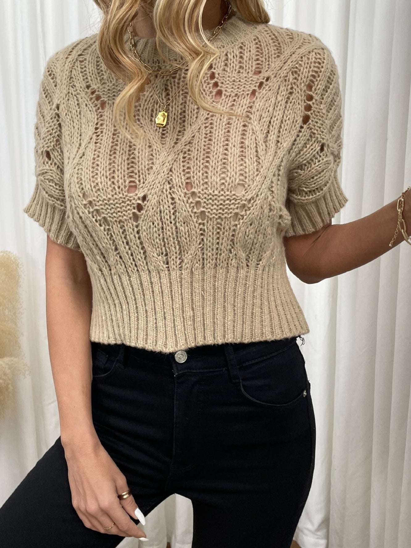 Semi-Sheer Knit Pullover