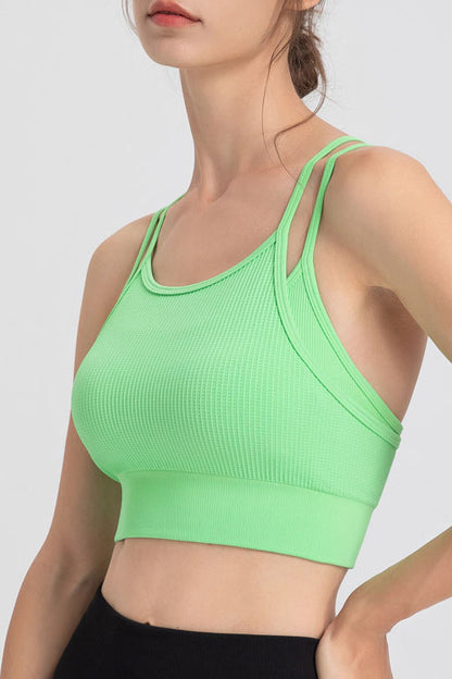 Strappy Ribbed Sports Bra