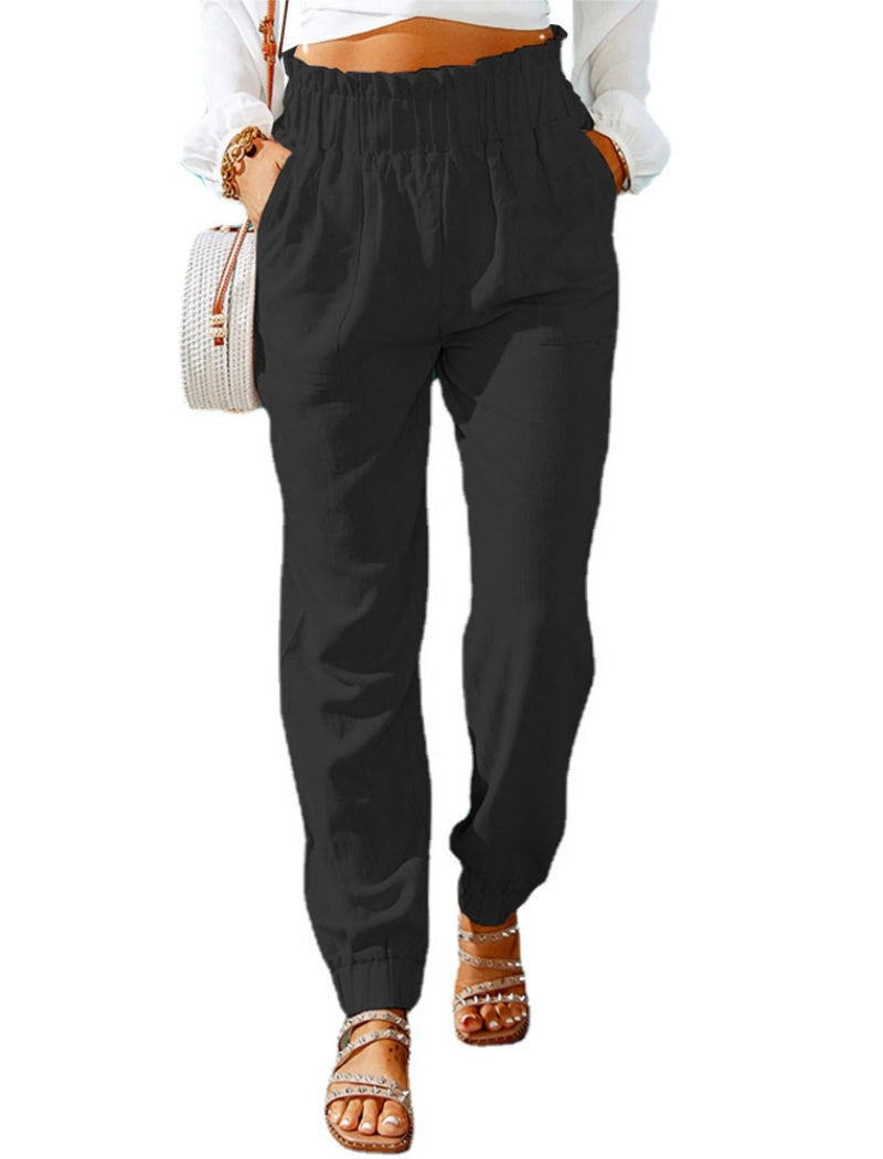 High-Waisted Drawstring Jogger Pants