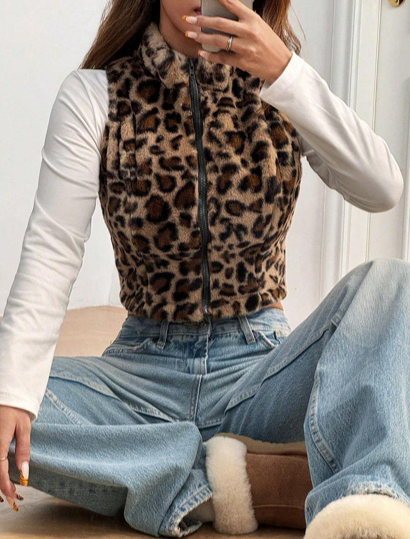 Leopard Print Vest