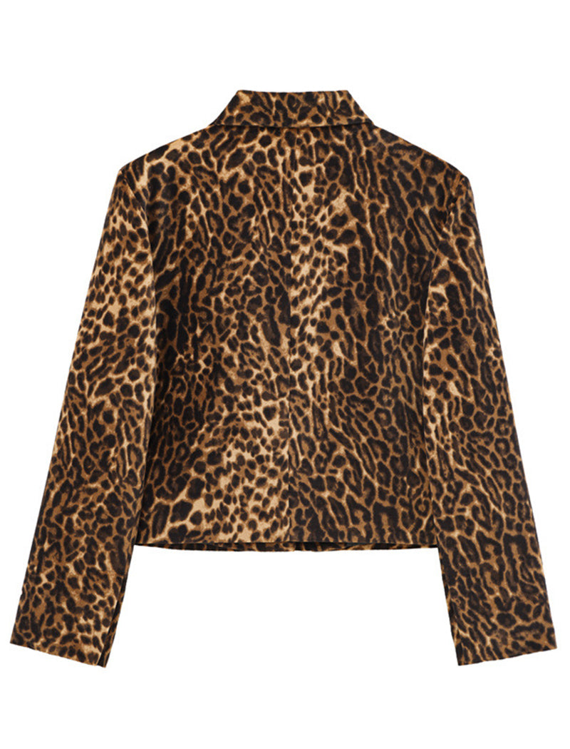 Animal Print Blazer and Skirt Set