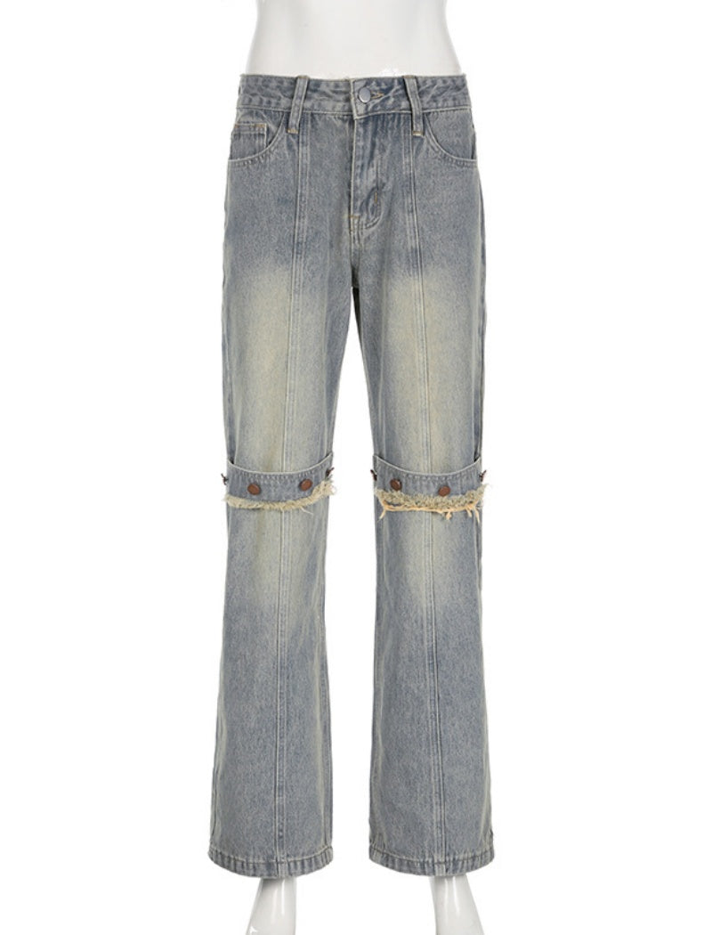 Wide-Leg Vintage Denim Jeans