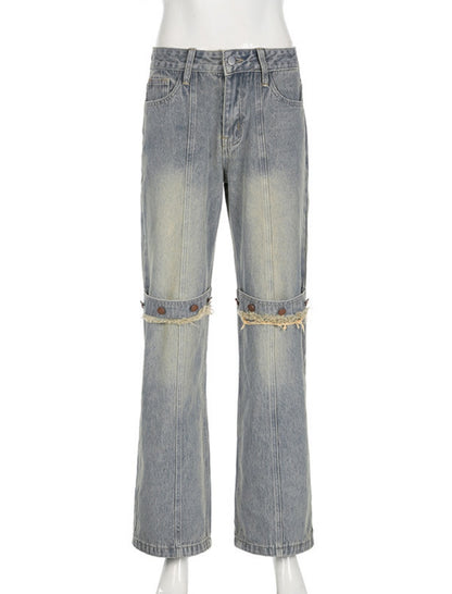 Wide-Leg Vintage Denim Jeans