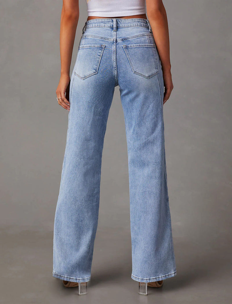 High-Rise Wide-Leg Denim Jeans