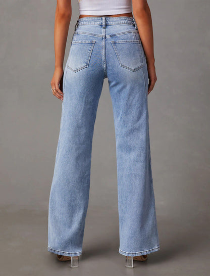 High-Rise Wide-Leg Denim Jeans