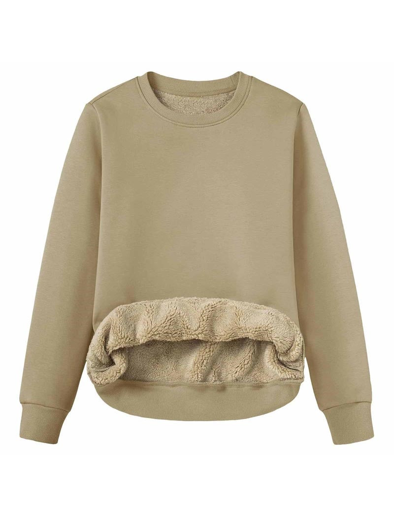 Sherpa-Lined Crewneck Top