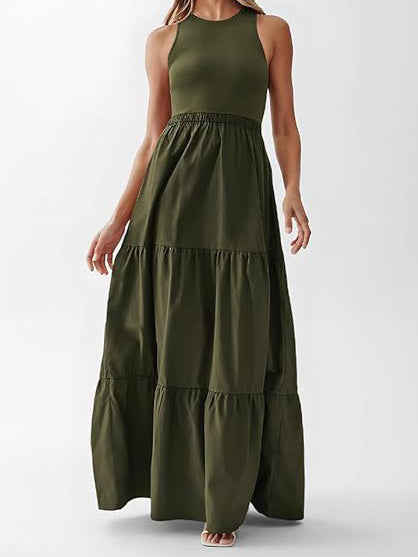 Tiered Sleeveless Maxi Dress