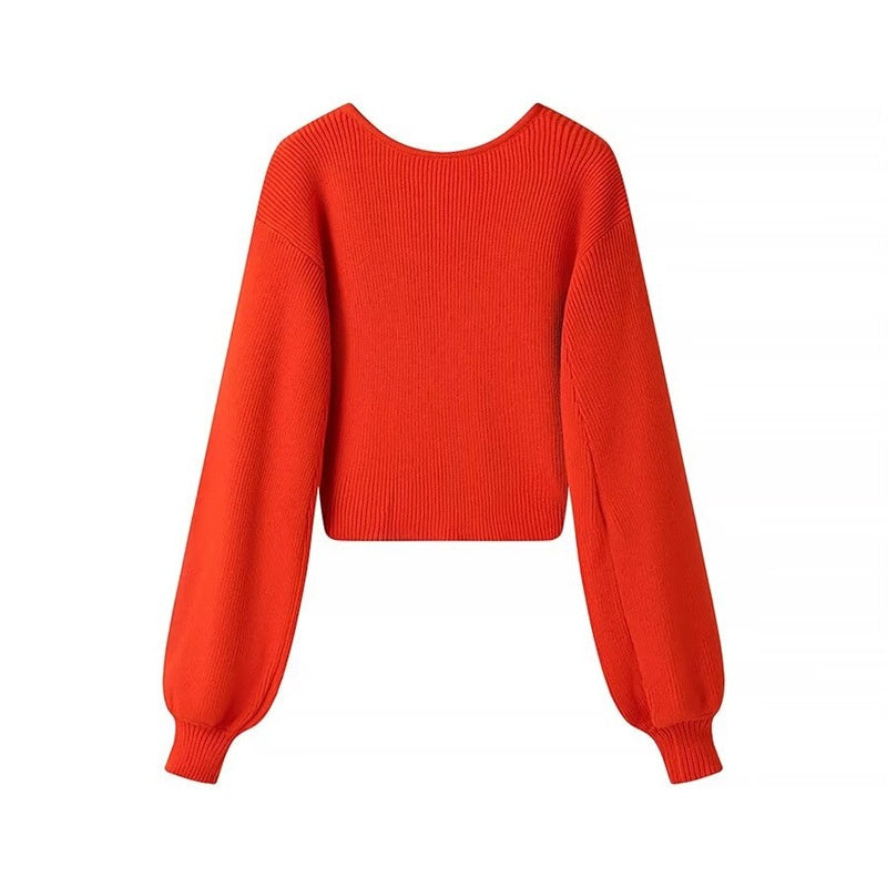 Twist-Knot Cropped Sweater