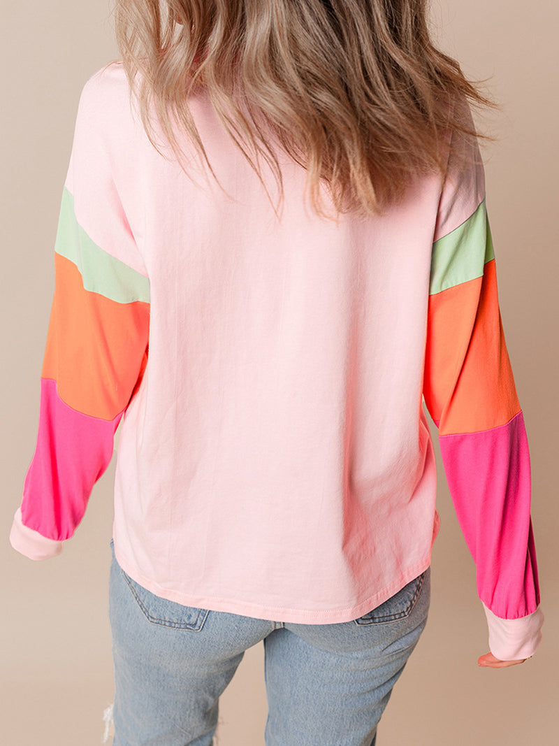 Colorblock Long-Sleeve Top