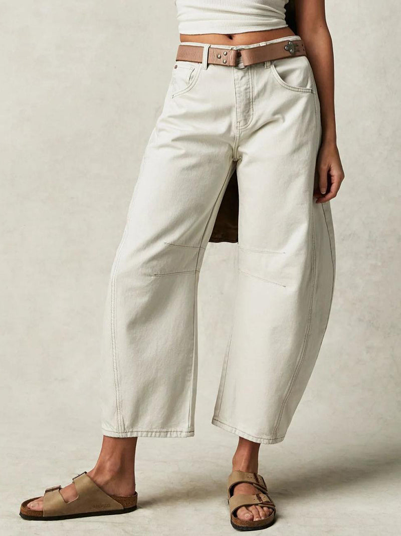 Wide-Leg Mid-Rise Pants