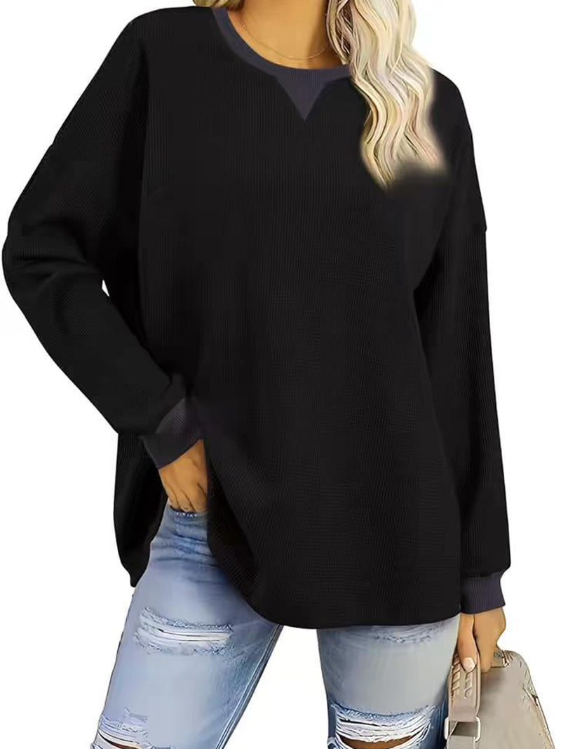 Solid Drop-Sleeve Knit Top