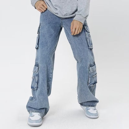 Wide-Leg Cargo Jeans