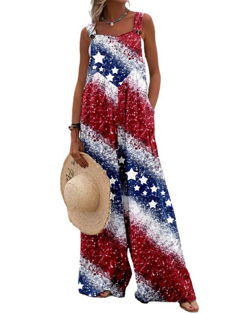 Floral Print Wide-Leg Jumpsuit