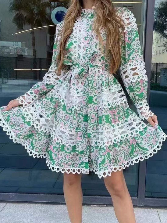 Floral Lace Long Sleeve Dress