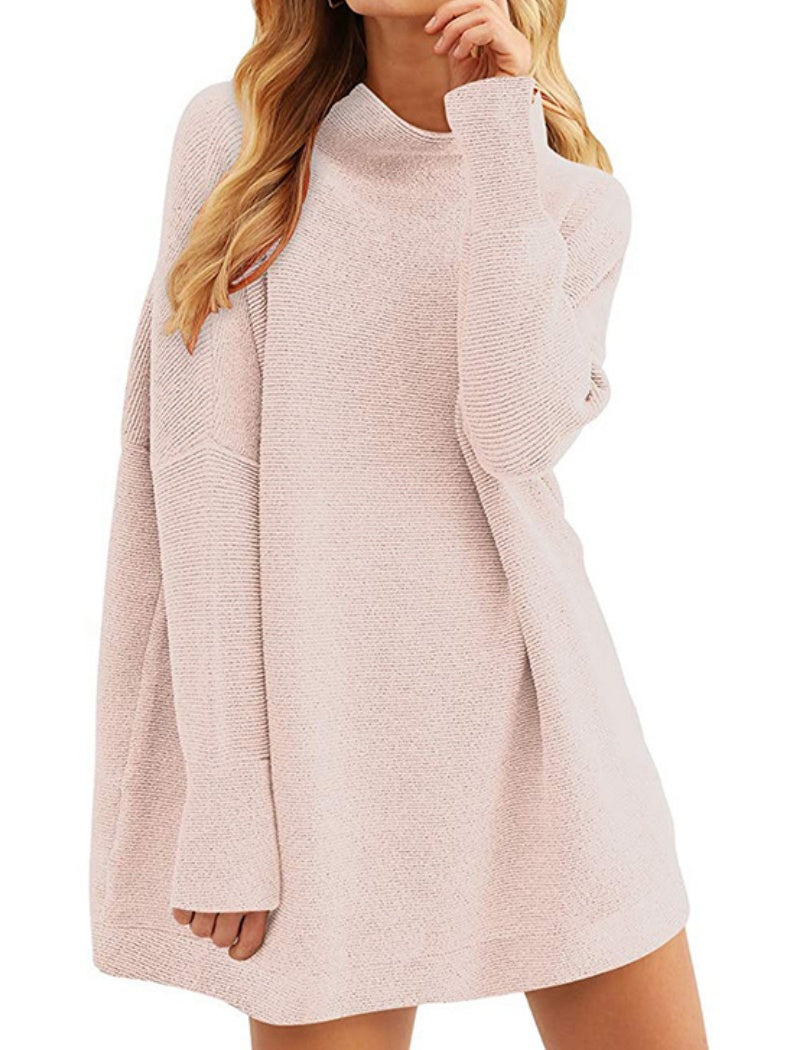 Loose Fit High-Neck Knit Sweater