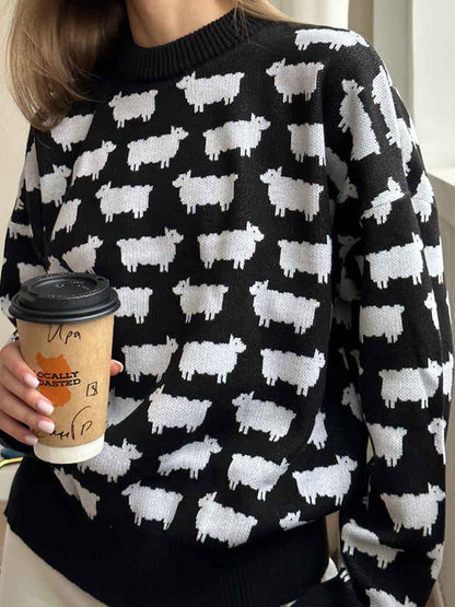 Animal Graphic Oversized Sweater