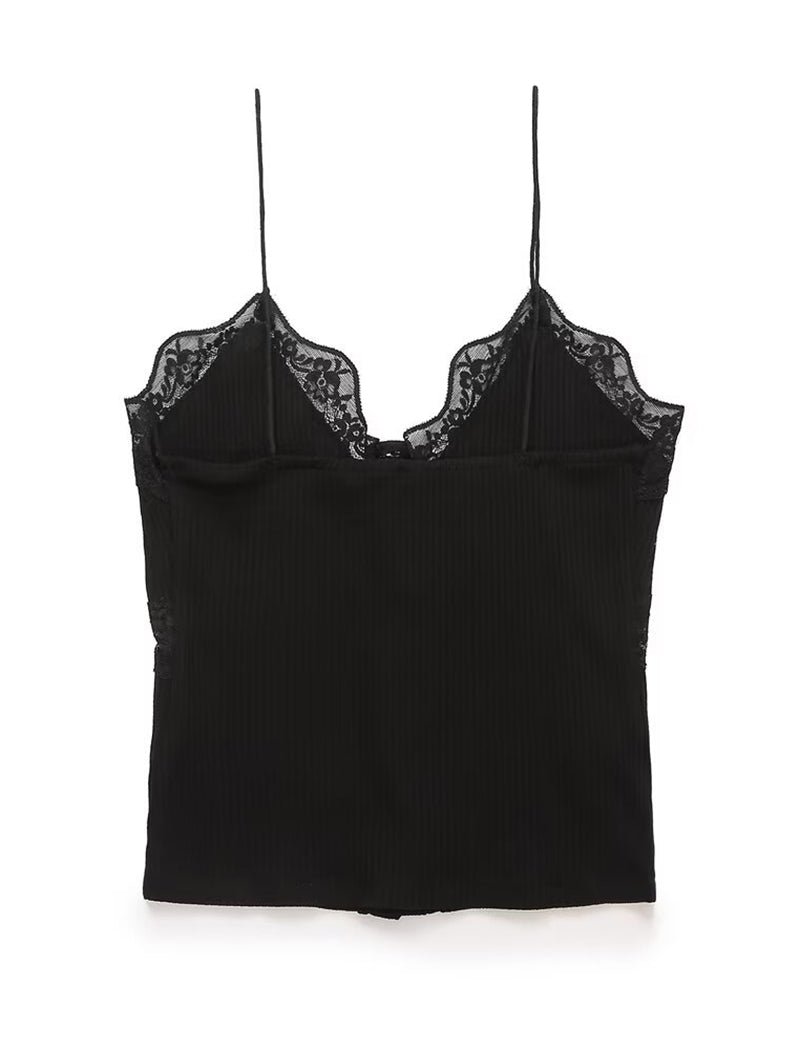 Lace Ribbed Camisole Top