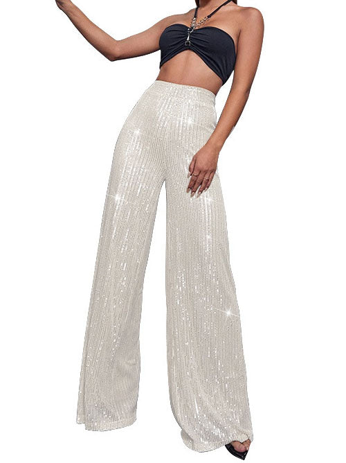 High-Waist Sequin Pants