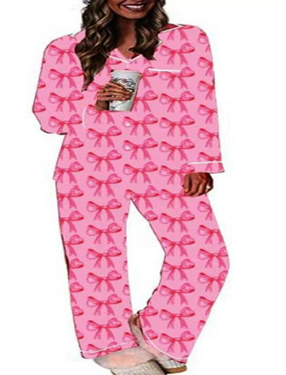 Long Sleeve Collared Ribbed Lounge Set