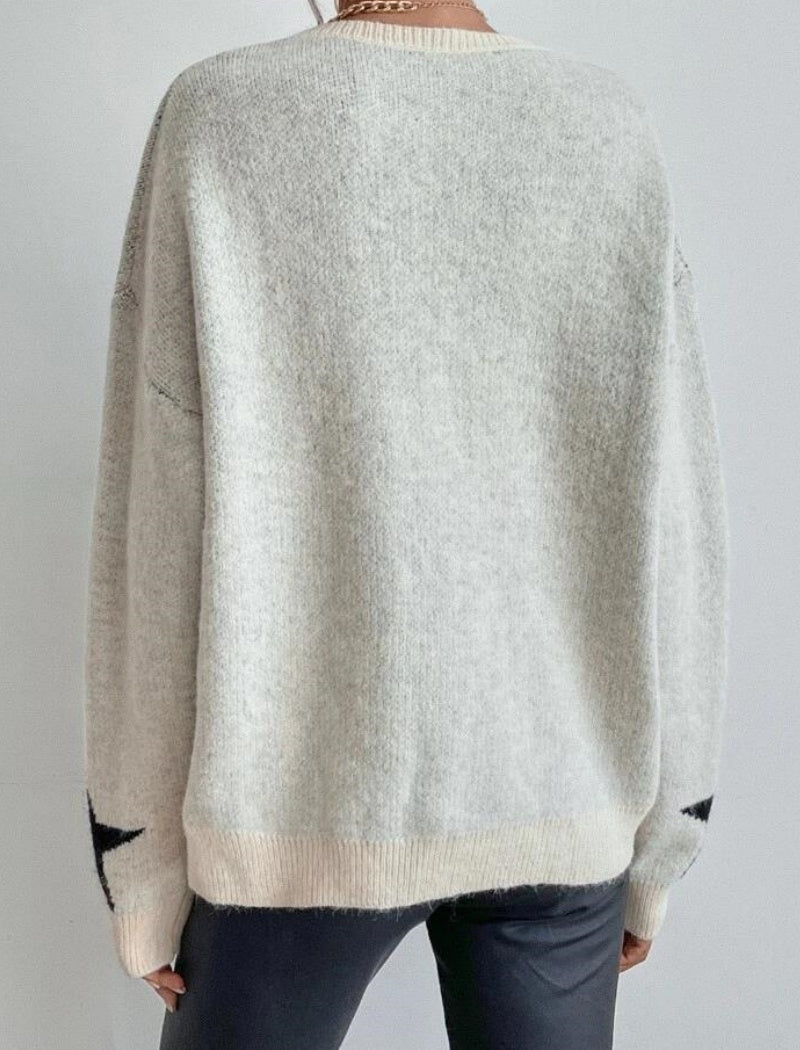 Pullover Crew Neck Ribbed Sweater