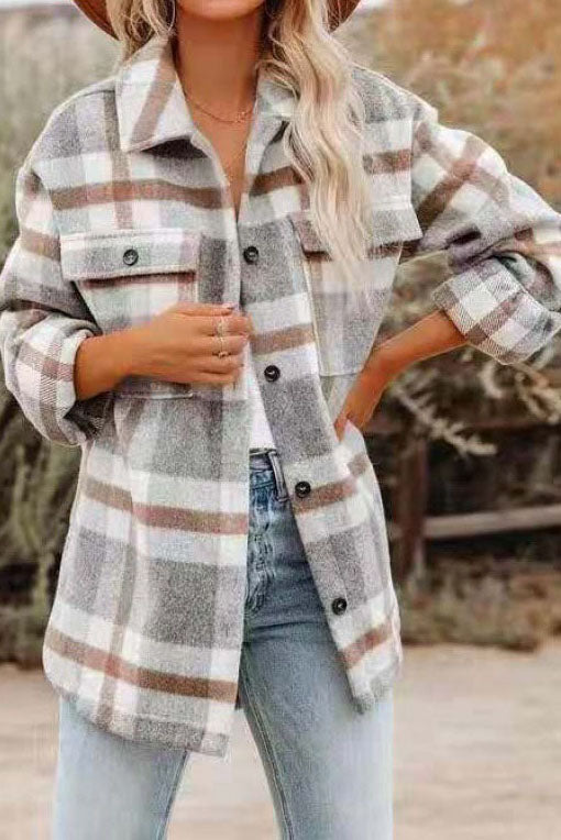 Plaid Button-Up Shacket