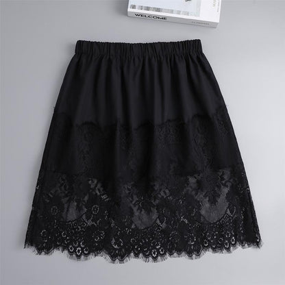 Lace Hem A-Line Mini Skirt