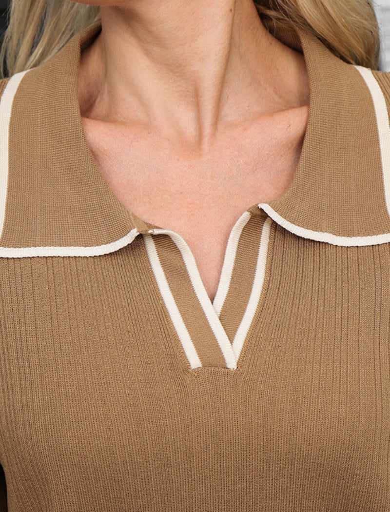 Ribbed Knit V-Neck Lounge Set