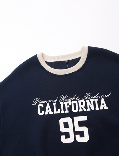 Letter Print Crewneck Pullover