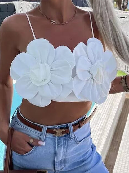 Floral Applique Crop Top