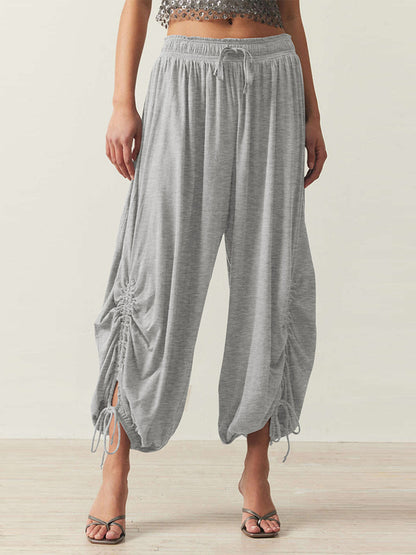 Solid Drawstring Pants