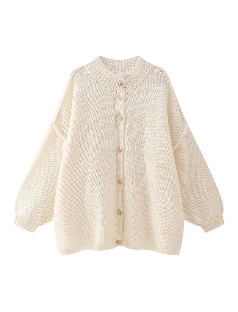 Oversized Knit Button-Up Cardigan