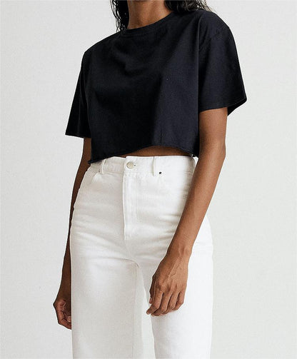 Solid Cropped Boxy Top